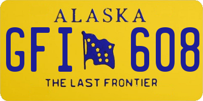 AK license plate GFI608