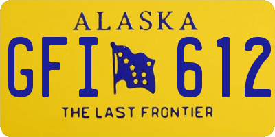 AK license plate GFI612