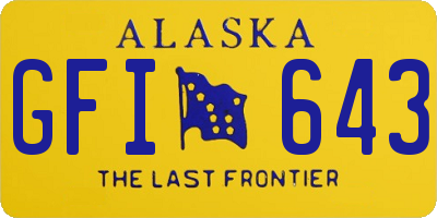 AK license plate GFI643