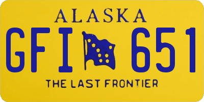 AK license plate GFI651