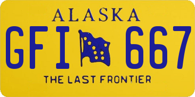 AK license plate GFI667