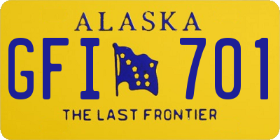 AK license plate GFI701