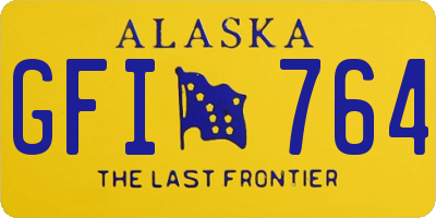 AK license plate GFI764