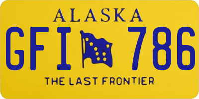 AK license plate GFI786