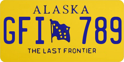 AK license plate GFI789