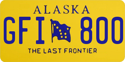 AK license plate GFI800