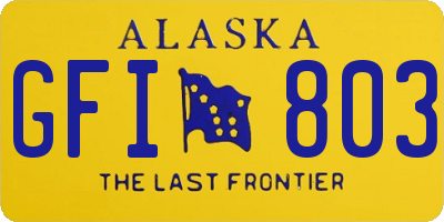 AK license plate GFI803