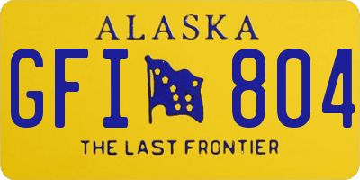 AK license plate GFI804