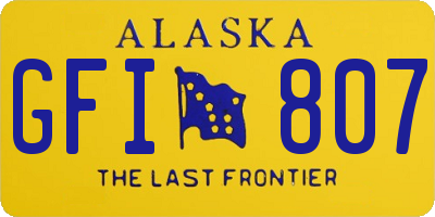 AK license plate GFI807