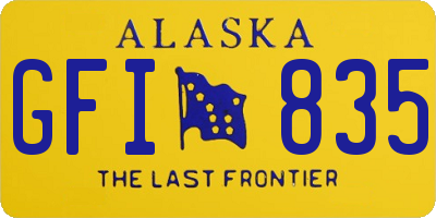AK license plate GFI835
