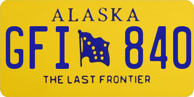 AK license plate GFI840