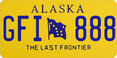 AK license plate GFI888