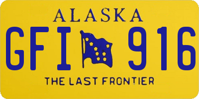 AK license plate GFI916