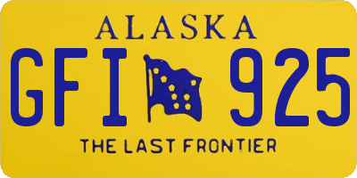 AK license plate GFI925