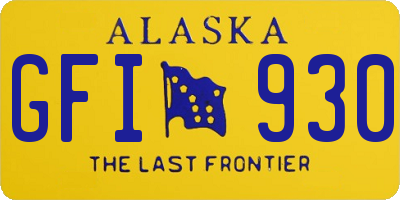 AK license plate GFI930