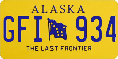 AK license plate GFI934