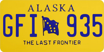 AK license plate GFI935