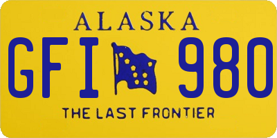 AK license plate GFI980