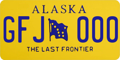 AK license plate GFJ000