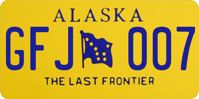AK license plate GFJ007