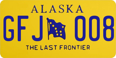 AK license plate GFJ008