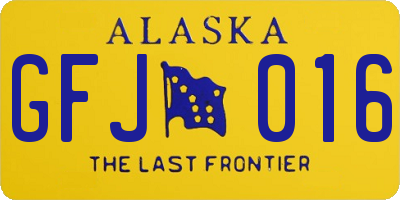 AK license plate GFJ016