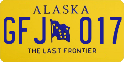 AK license plate GFJ017