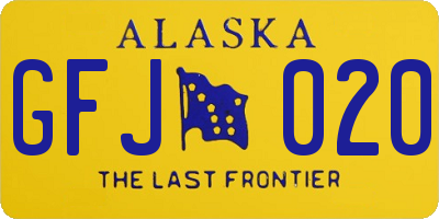 AK license plate GFJ020
