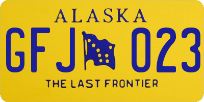 AK license plate GFJ023