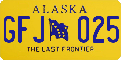 AK license plate GFJ025