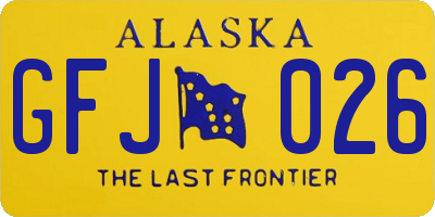 AK license plate GFJ026