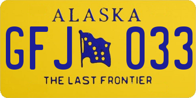 AK license plate GFJ033