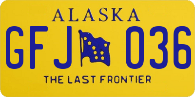 AK license plate GFJ036