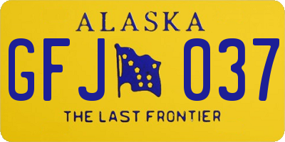 AK license plate GFJ037