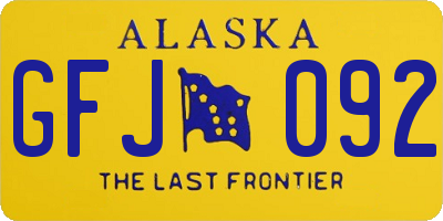 AK license plate GFJ092