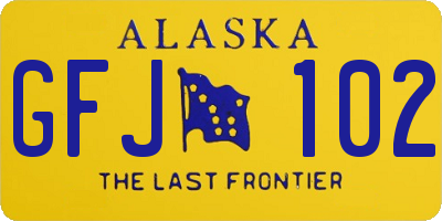 AK license plate GFJ102