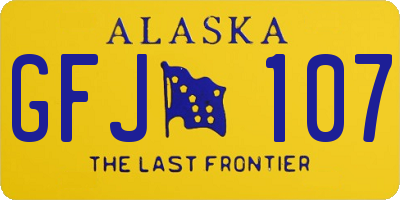 AK license plate GFJ107