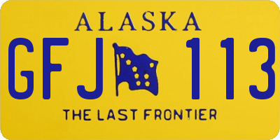 AK license plate GFJ113