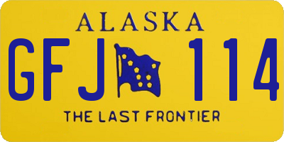 AK license plate GFJ114