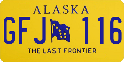 AK license plate GFJ116