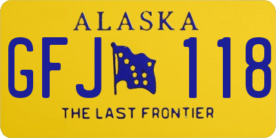 AK license plate GFJ118