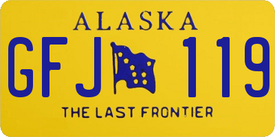 AK license plate GFJ119