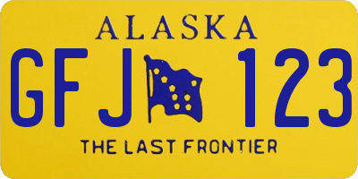 AK license plate GFJ123