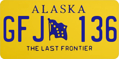 AK license plate GFJ136