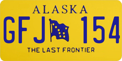 AK license plate GFJ154