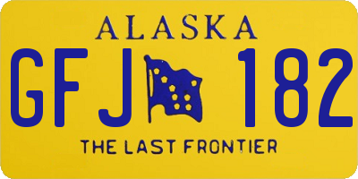 AK license plate GFJ182
