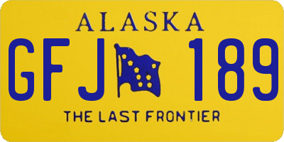 AK license plate GFJ189