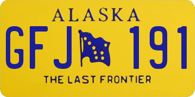 AK license plate GFJ191