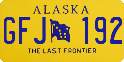 AK license plate GFJ192