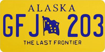 AK license plate GFJ203